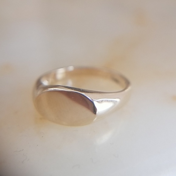 14k Yellow gold Signet Ring size 2 3 4 5 6 - Picture 6 of 6